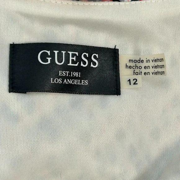 Guess Red Black and White Geometric Print Sleeveless Maxi Dress Size 12 - Picture 2 of 9